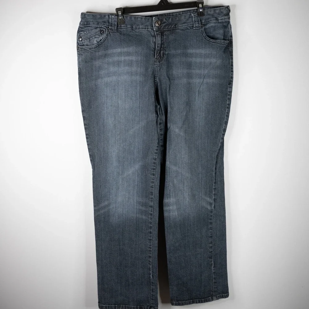 Vintage Lane Bryant Venezia Dark Jeans Women's 20 wide leg stretchy